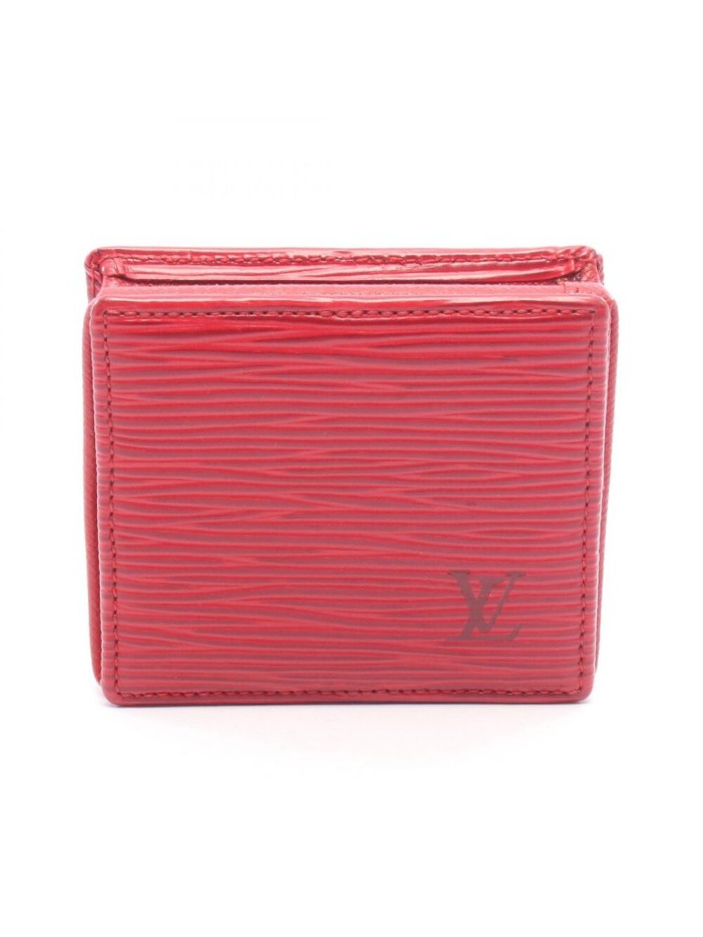 Louis Vuitton Coin Purse Porte Monnaie Boite Castilian Red Leather